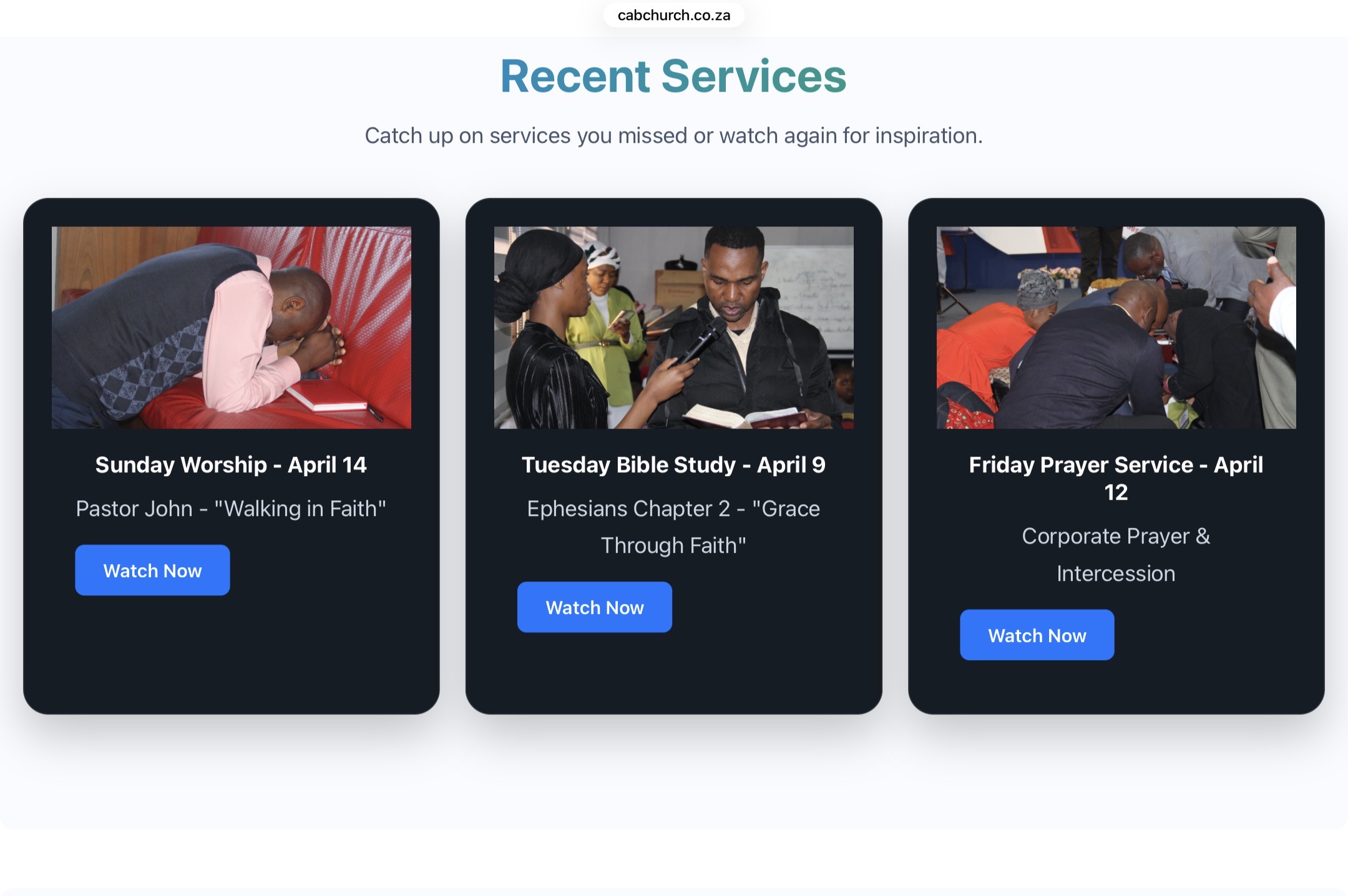 CAB Church services